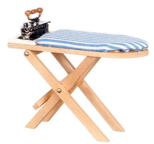 Wooden Ironing Board and Iron